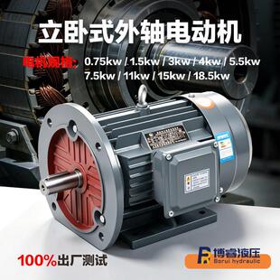 B35立卧式液压外轴电机三相380V0.75/1.5/4/5.5/7.5KW全铜电动机