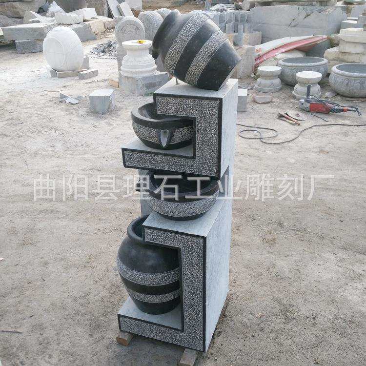 石雕仿古水景大理石做旧流水摆件 青石室内组合流水小品景观装饰