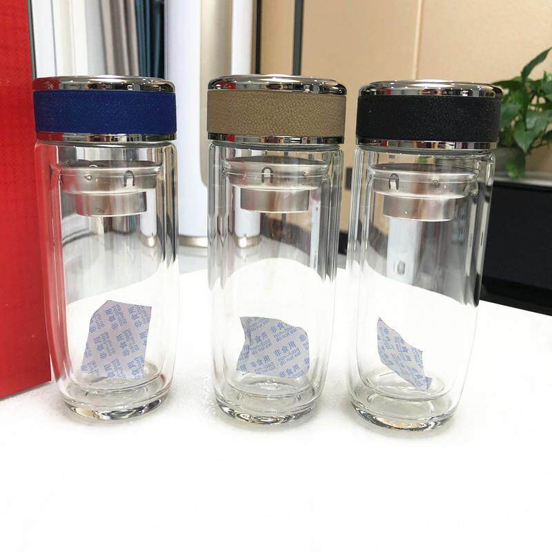广告促销礼品杯双层透明玻璃杯印logo商务杯创意鹅蛋杯