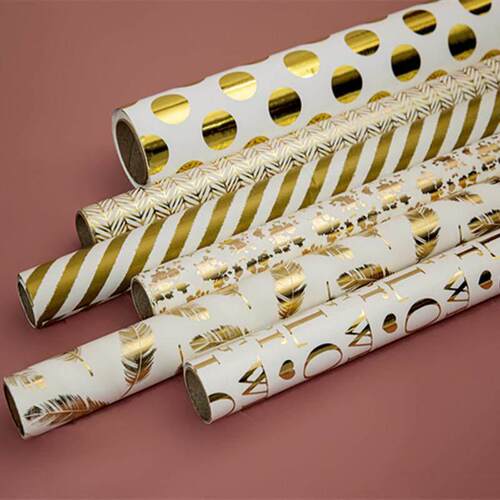Birthday wrapping paper Gold foil Gift box wrapper Christmas