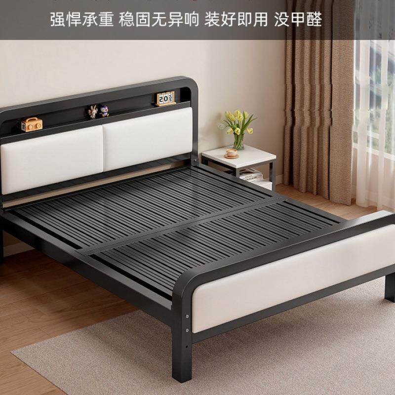 铁艺艺双人床家1米8无品牌/加床粗加厚加固不锈钢用铁架出租房用