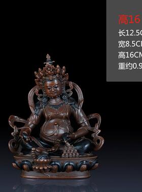 新款纯黄铜礼密宗黄财神黄摆件财神佛像家客厅招财装饰居品品铜摆