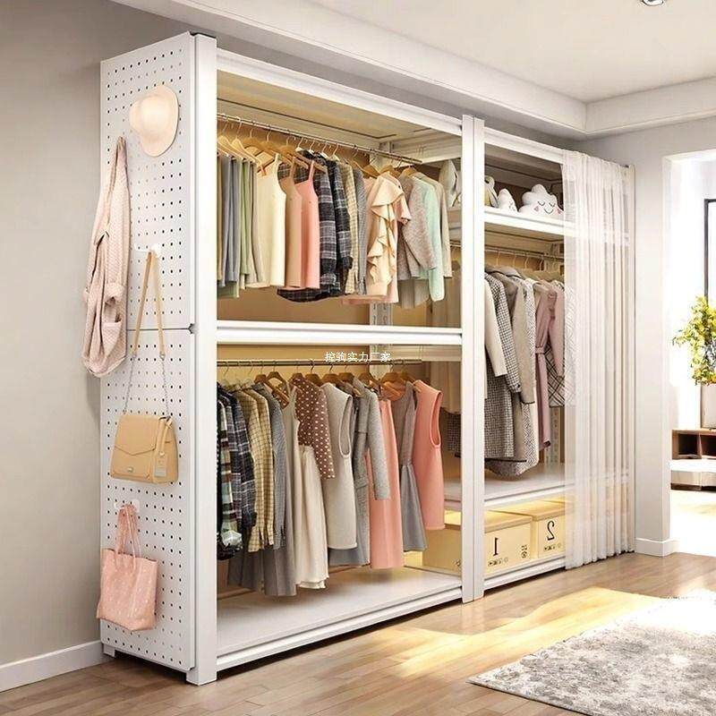 衣帽架货衣柜家用多层开UDO间放式架衣架落房收纳置物架多功能防