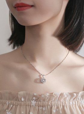 ins纯银跳动项链锁骨韩版项链