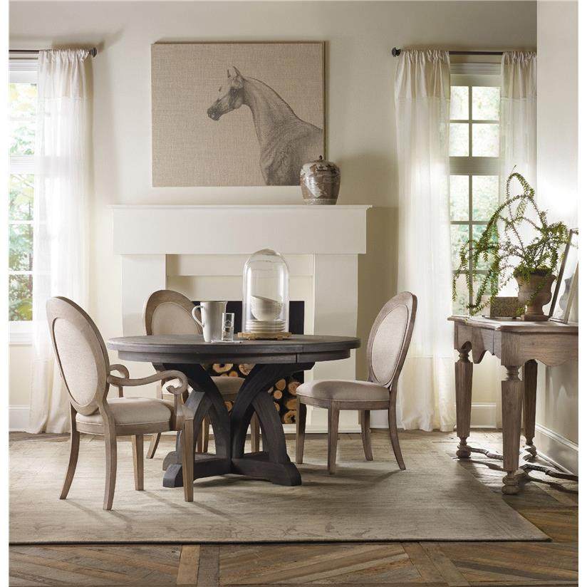 美式乡村经典实木布艺带扶手餐椅餐厅家用圆背椅大户型别墅样板房