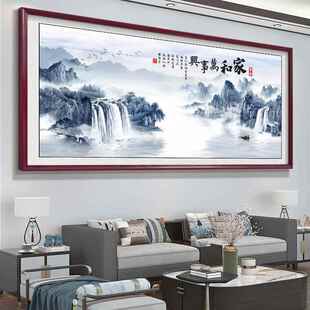 新中国风家居及万世兴挂画客厅沙发背景墙装饰壁画中国画中殿山水