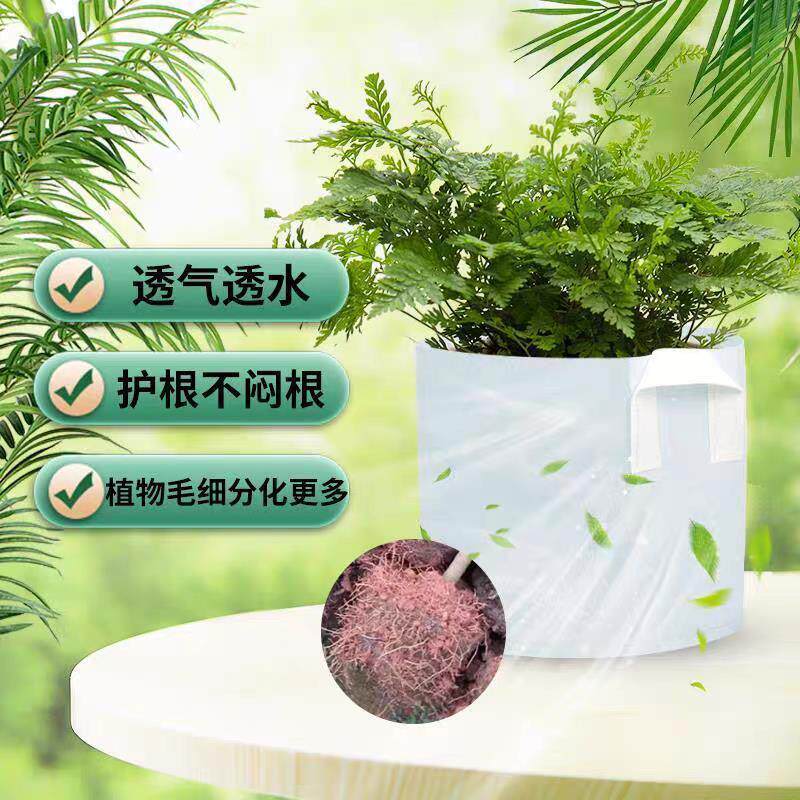 不织布美植袋加厚植树袋白色花盆园林育苗袋营养钵降解苗圃种植袋
