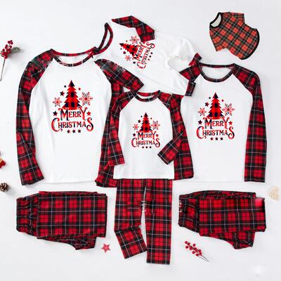 Christmas pajamas family set Xmas Couples and Pet clothing