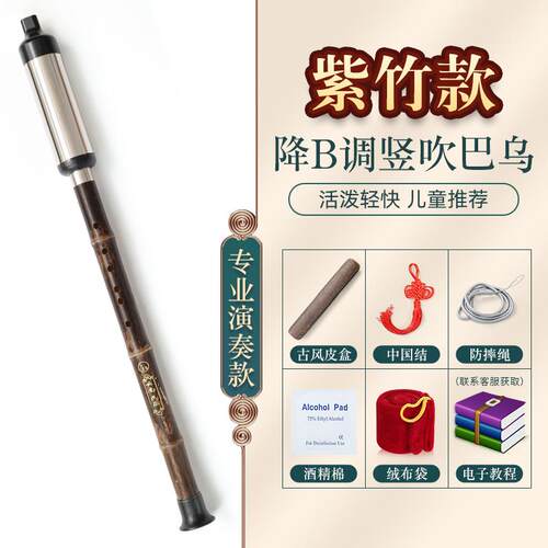 高档竖吹巴乌乐器童C调B调演G调F调小降学生成人专业紫竹奏型巴儿