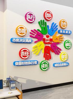 办公室墙面装饰企业文化氛围布置司进门形象销售励志标语会议贴纸