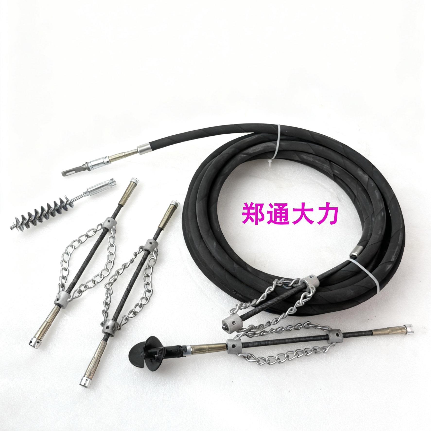 电钻通链条通器弹簧污堵塞油管道疏通下水电钻通链疏工道黑色电动