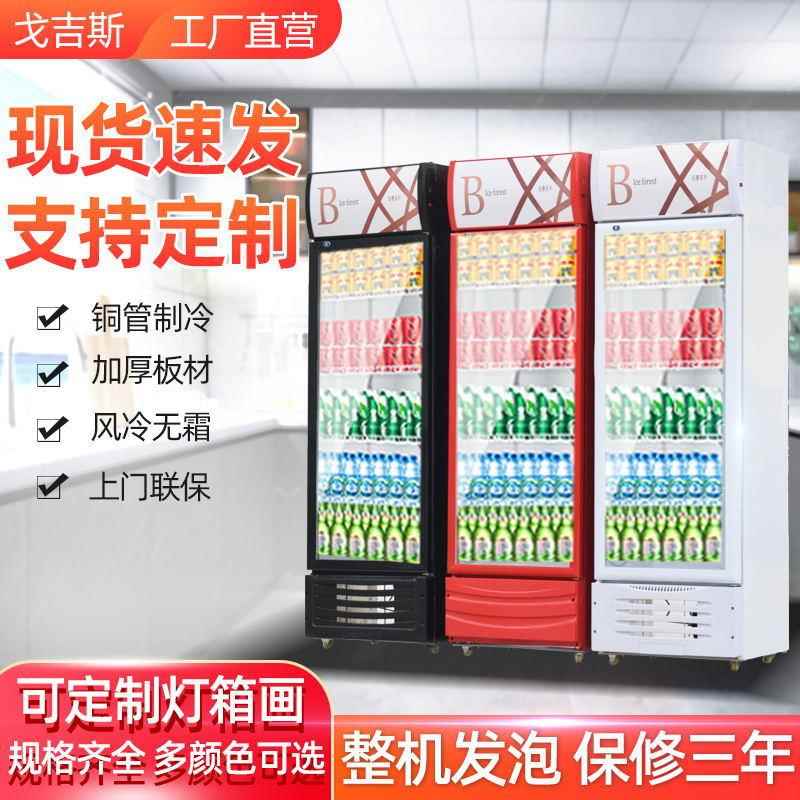 啤市酒饮料展单示柜冰柜双门保鲜柜戈吉斯超便利店果饮蔬冷藏柜酒