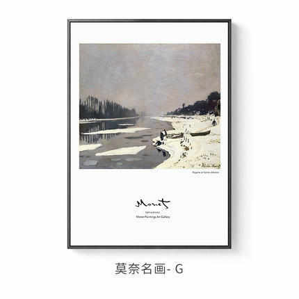 装饰画 画客厅莫奈名画批发墙壁画挂画框三联沙发带背景样板间