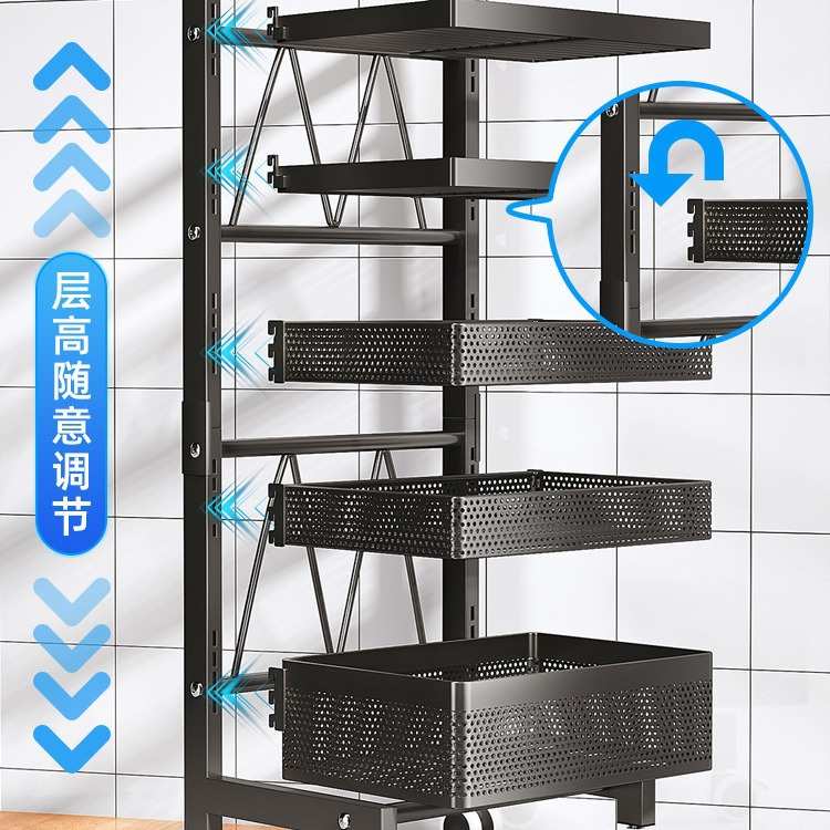 厨房置物架推车多层落地篮子可移动杂物储物架蔬菜水果收纳小推车