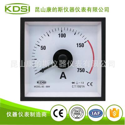 KDSI指针式交流电流表BE-96W AC150/1A 5倍过载方形开孔电表