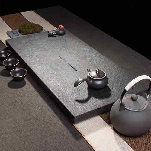 ?天乌金石茶盘新然款家用石头小TRY型干泡茶石板台公室办用功夫茶