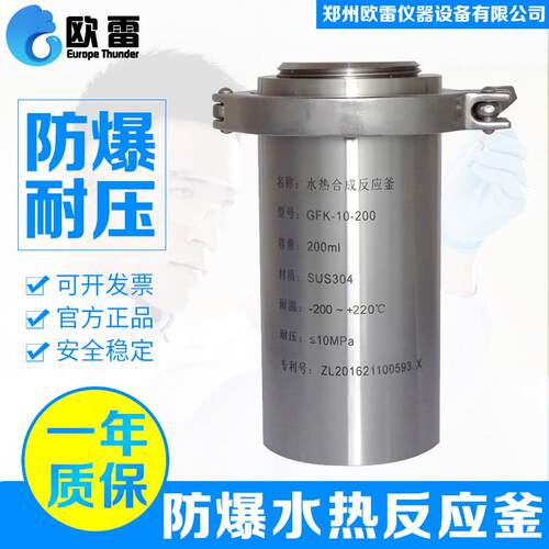 防爆水热合成反应釜GFK-100ml快开式不锈钢高压釜消解罐压力熔弹