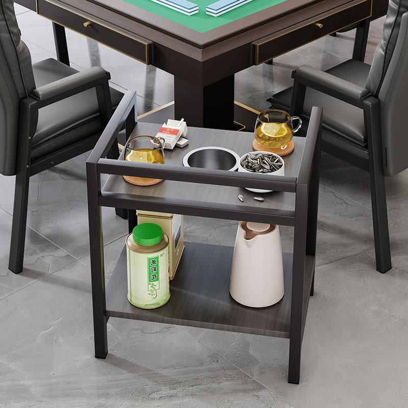 麻将桌茶几茶水架棋牌室专用茶几烟灰缸可移动极简不锈钢边几