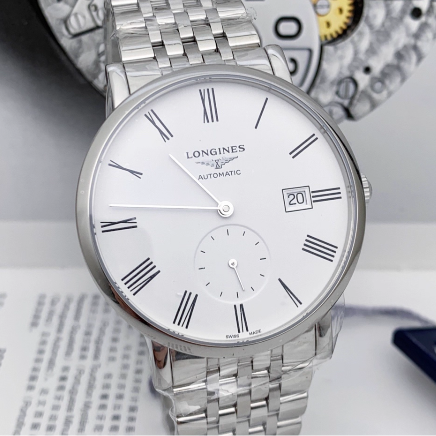 新款盒证98新 浪琴博雅系列钢自动机械腕表39MM男表L4.812.4.11.6