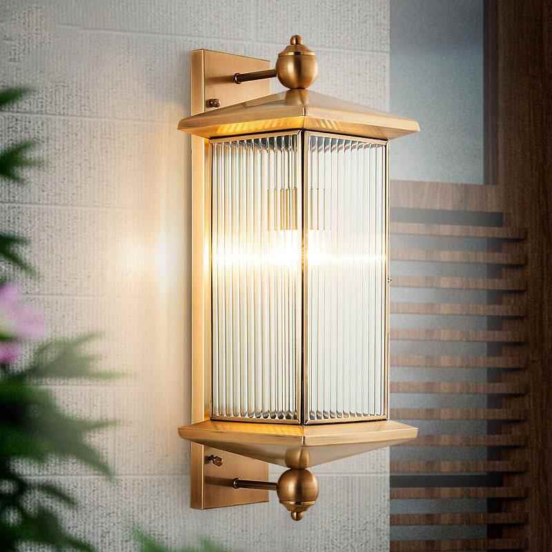 全铜户外壁灯防水庭院走廊过道露台阳台壁灯太阳能别墅大门长壁灯