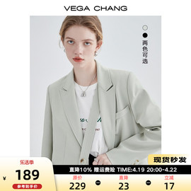 VEGA CHANG小西装女2024年春秋法式小众宽松显瘦女士西服外套