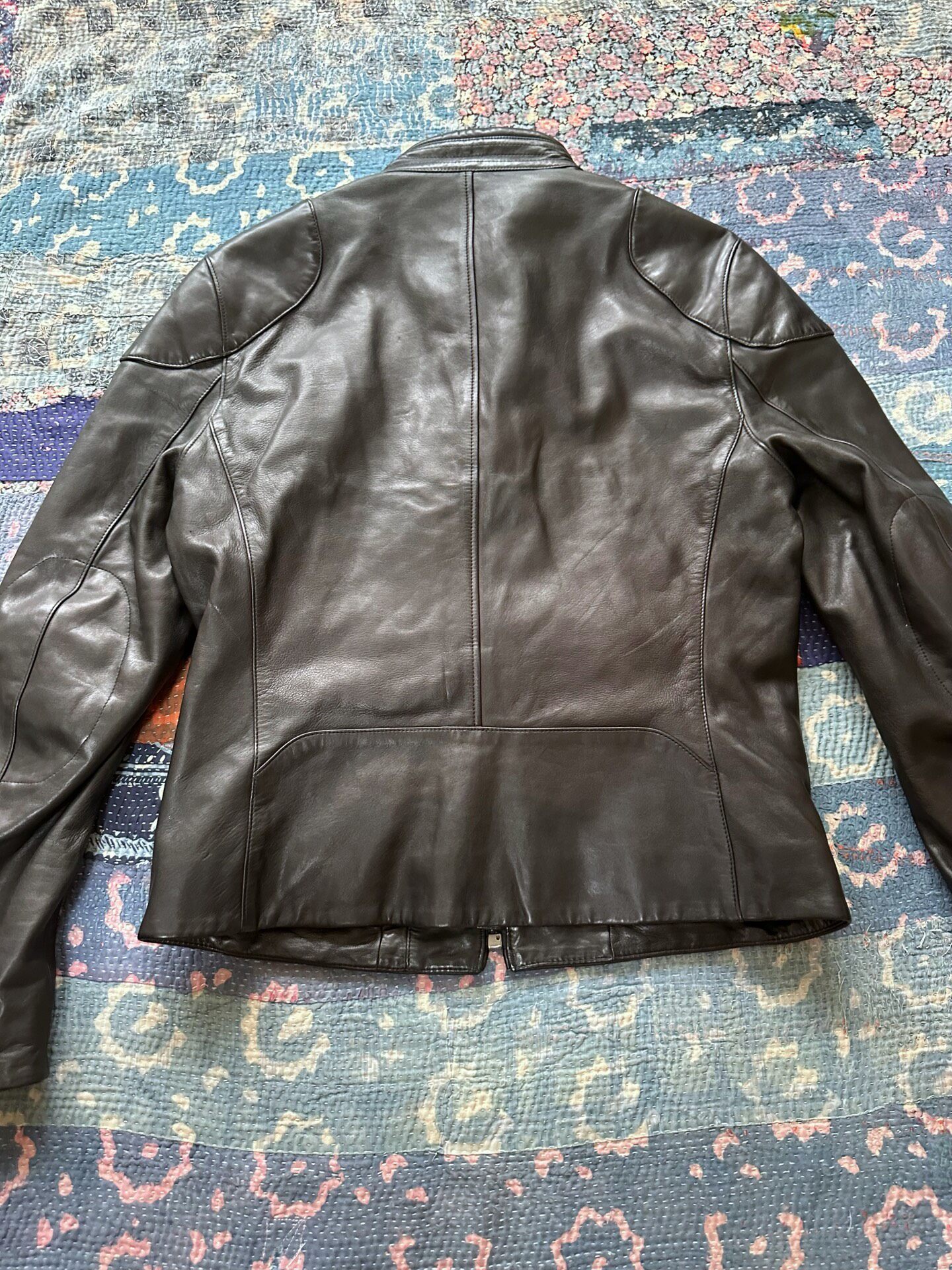 Ralph Lauren RRL Black Leather Motorcycle Jacket — front