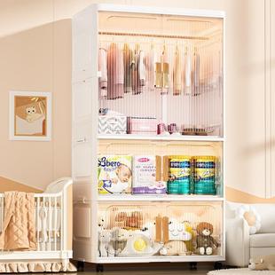 收纳柜子置物纳架用储物柜免安J6501装 折整叠双开门塑料收箱玩家