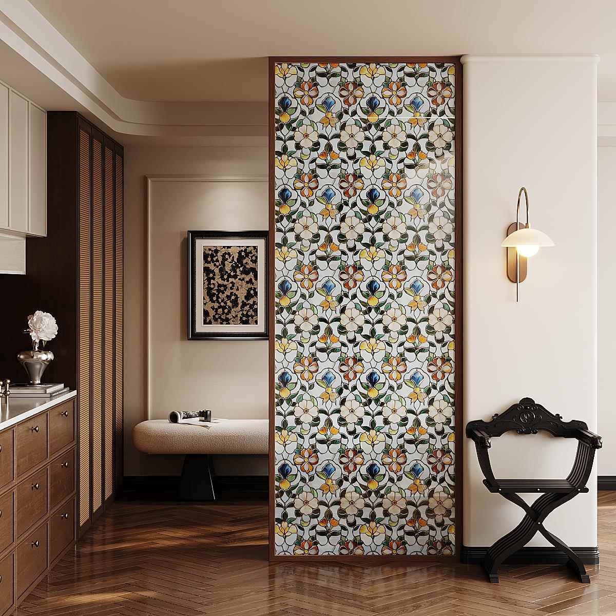 屏风隔断客厅入户正对门玄关艺术玻璃进门遮挡办公室实木顶天立地