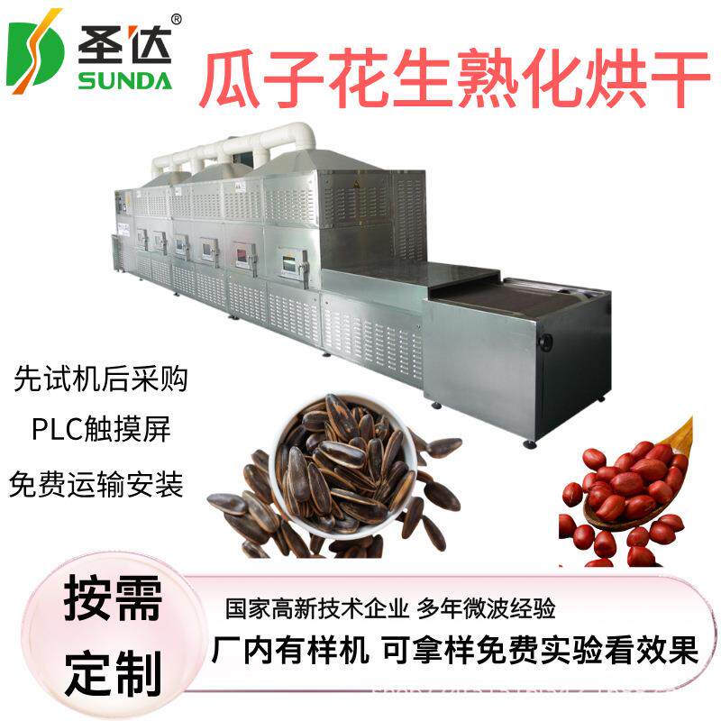 隧道式微波瓜子熟化设备花生烘烤机干果坚果烘焙机上门安装
