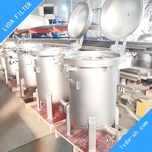快开2袋式过滤器V型夹抱箍式90-105度垂直开盖更换滤袋频繁多