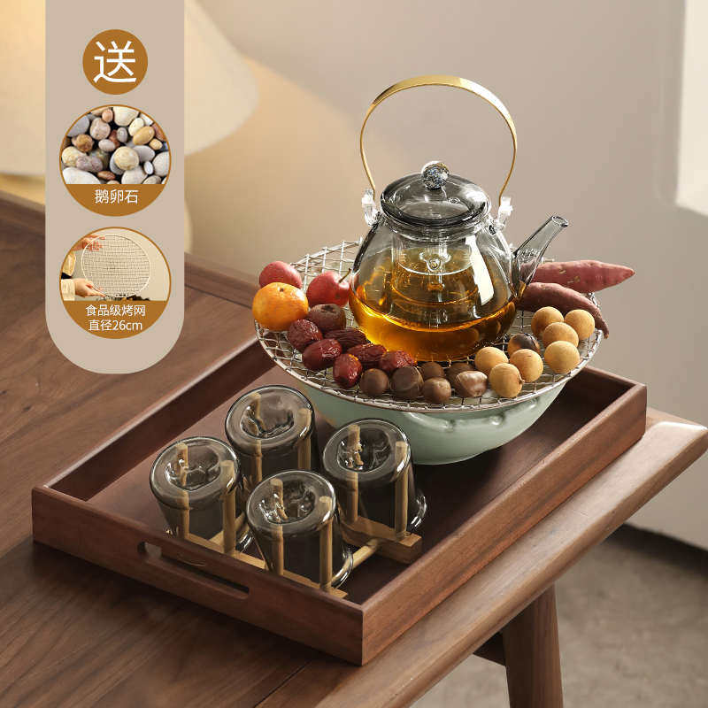 煮茶炉严选坊尚陶电煮茶壶茶器炉家用室内烤玻璃围炉言煮茶茶泡茶