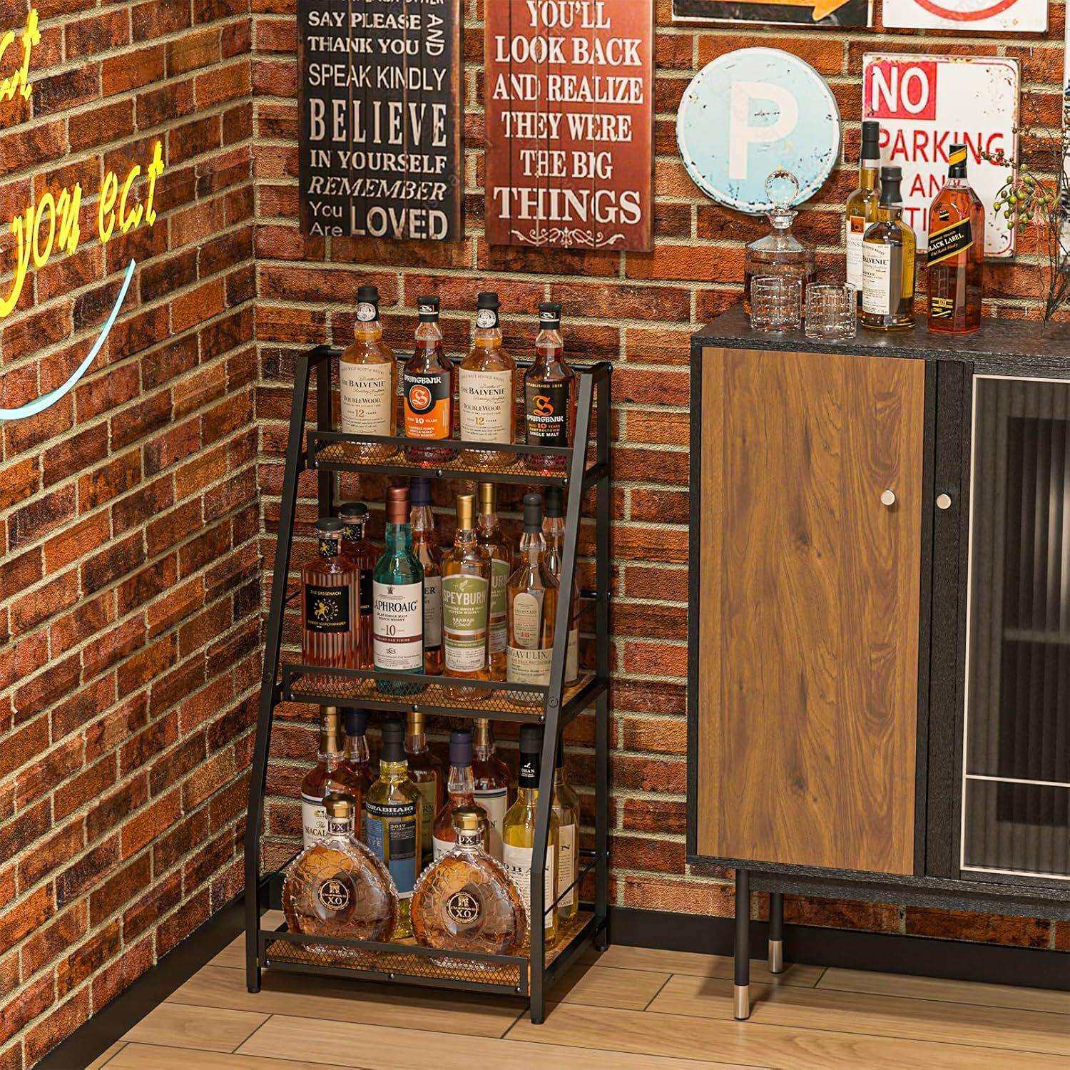 复古美式乡村木制红酒架多用途多层收纳架调味用品厨房置物架跨境