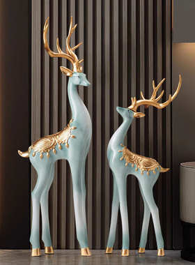 艺术鹿玄关壁龛摆件高级感现代客厅电视柜旁边装饰品落地竖高大号