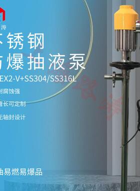 HD-EX2-V+SS316L-1000防爆插桶泵/220V电动抽液泵/手提化工抽油泵