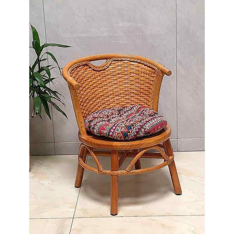 加大坐面扶手藤椅老人用休闲靠背椅实木阳台客厅茶几旁矮凳换鞋凳,住宅家具,家用高脚椅,淘宝优惠券,粉丝福利购,淘宝优惠卷