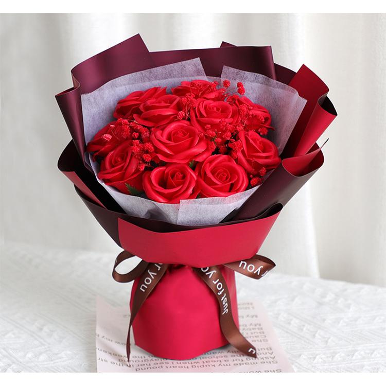 康乃馨永生玫瑰香皂花束餐桌花艺