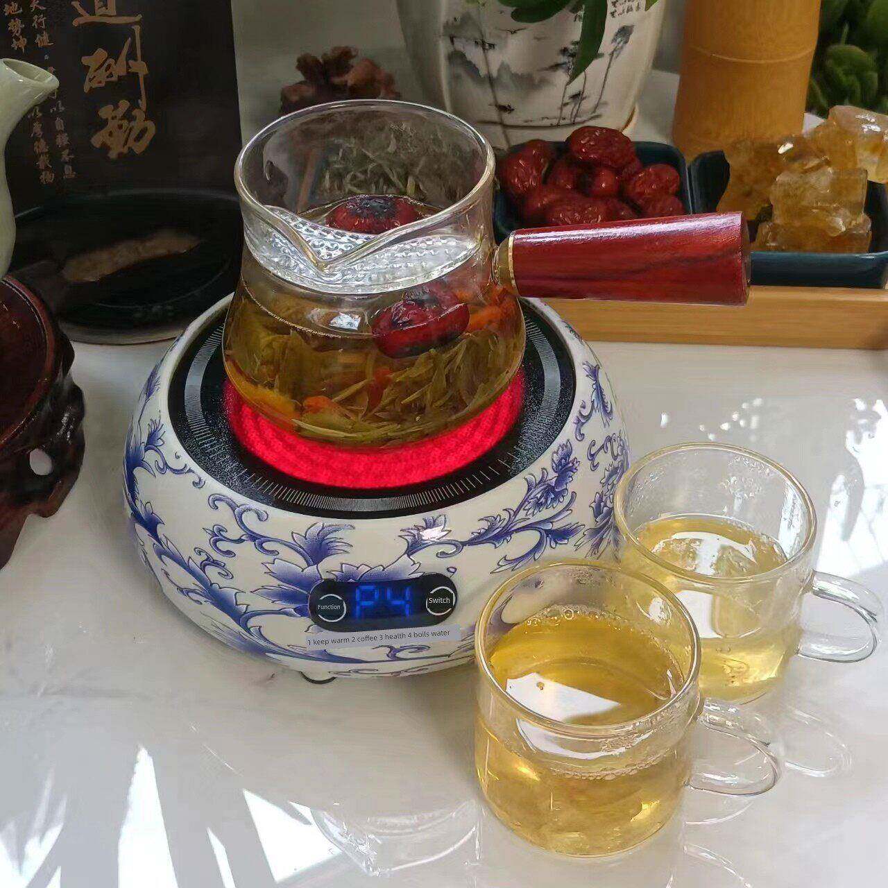 罐罐茶煮茶器明火电陶炉可调温彷青花瓷配耐热壶煲汤小火锅煮咖啡