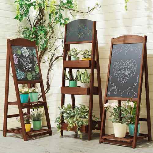 实阳台花落折地叠绿植置物架户外店架铺装饰门木口黑板87797宣传