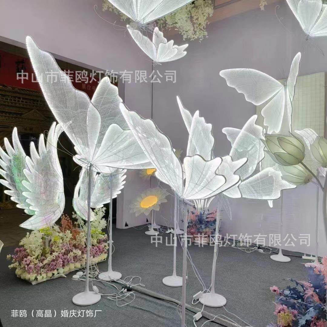 婚庆道具摆件发光蝴蝶路引舞台装饰婚礼路引灯酒店礼堂场景布置灯