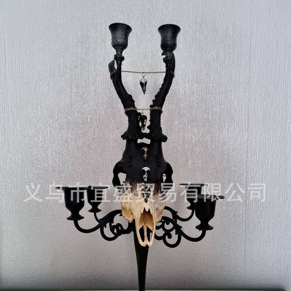 跨境头牛台装饰品摆件家牛头创意居装烛修设计庭院烛台牛YS-001牛