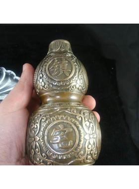 正品中客式纯铜葫芦摆件家居书房厅办公室仿古艺品风工水八芦卦葫