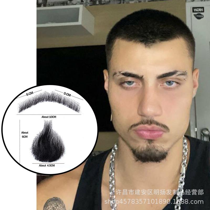 新款直销假发胡子真发手织款假胡子影视化妆道具仿真发男士胡须假