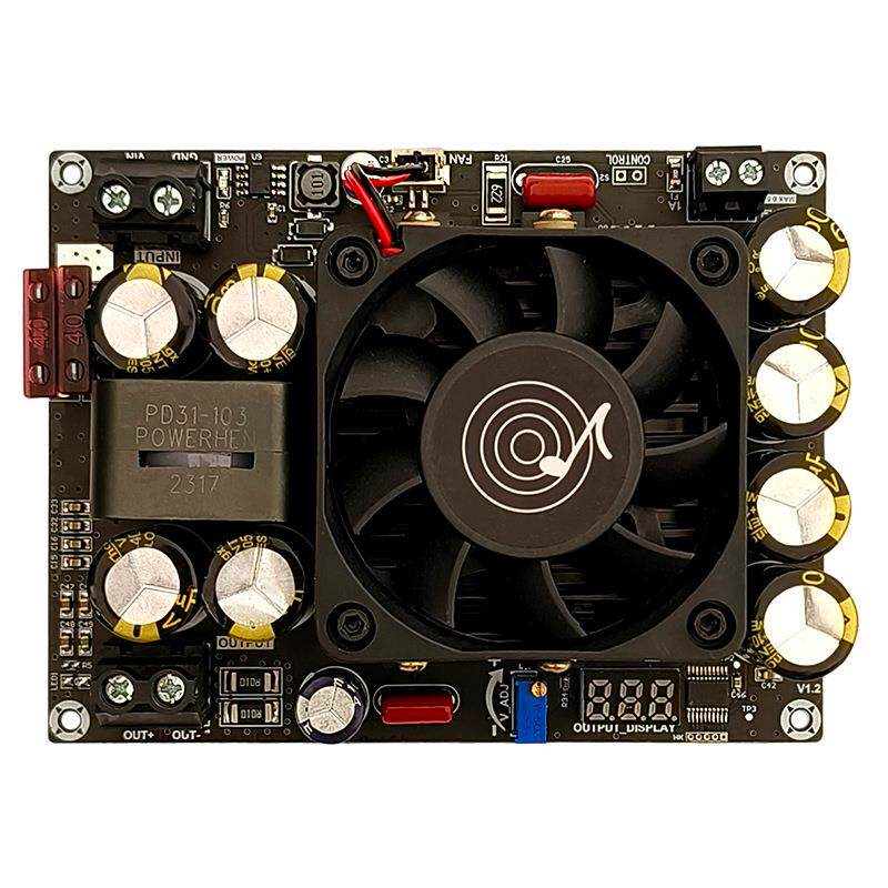 PW500升压板模块12V24V升24V-50V可调带电压显示500W