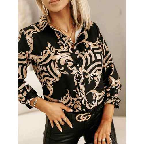 Shirt printed single-breasted cardigan shirt woman