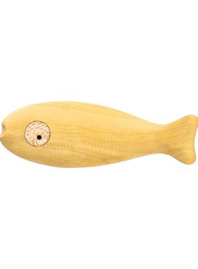 原上城手工制作海象嘟嘟的实木小鱼干 干装饰品磁吸冰箱贴