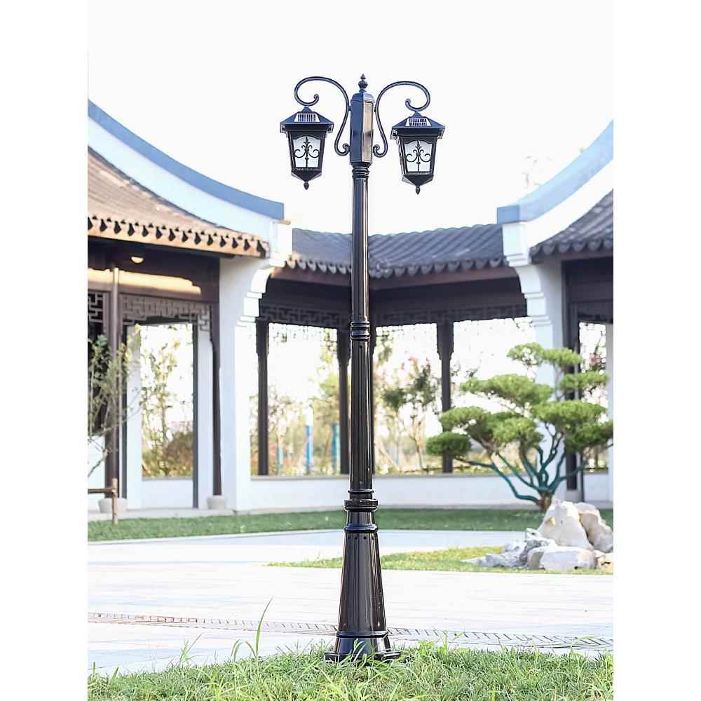 式庭院灯双室头户外小区花园欧路灯高杆灯酒店别墅四方伦教道景观