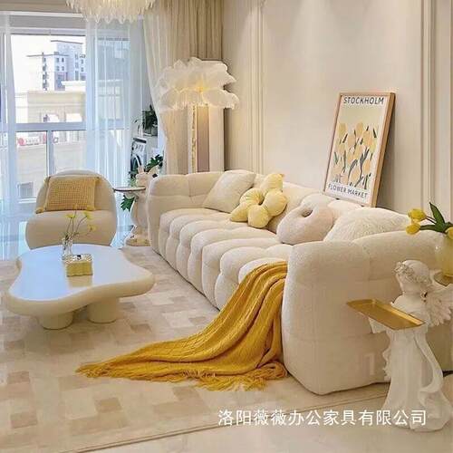 布艺沙发客厅简约现代轻奢极简网红款法式奶油风格棉花糖沙发