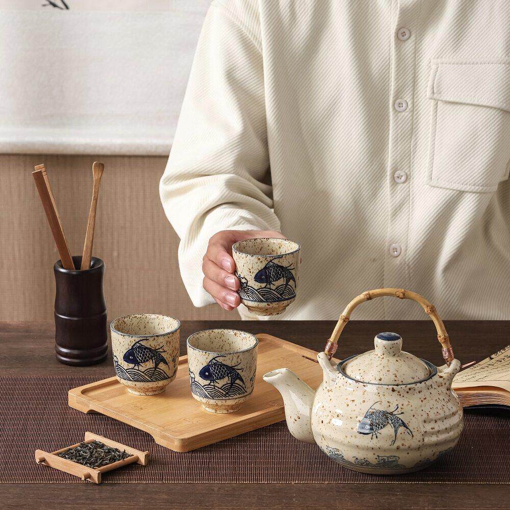 覆古陶瓷提梁壶茶壶套装组合功夫茶壶泡茶壶花茶壶点心茶壶冷水壶