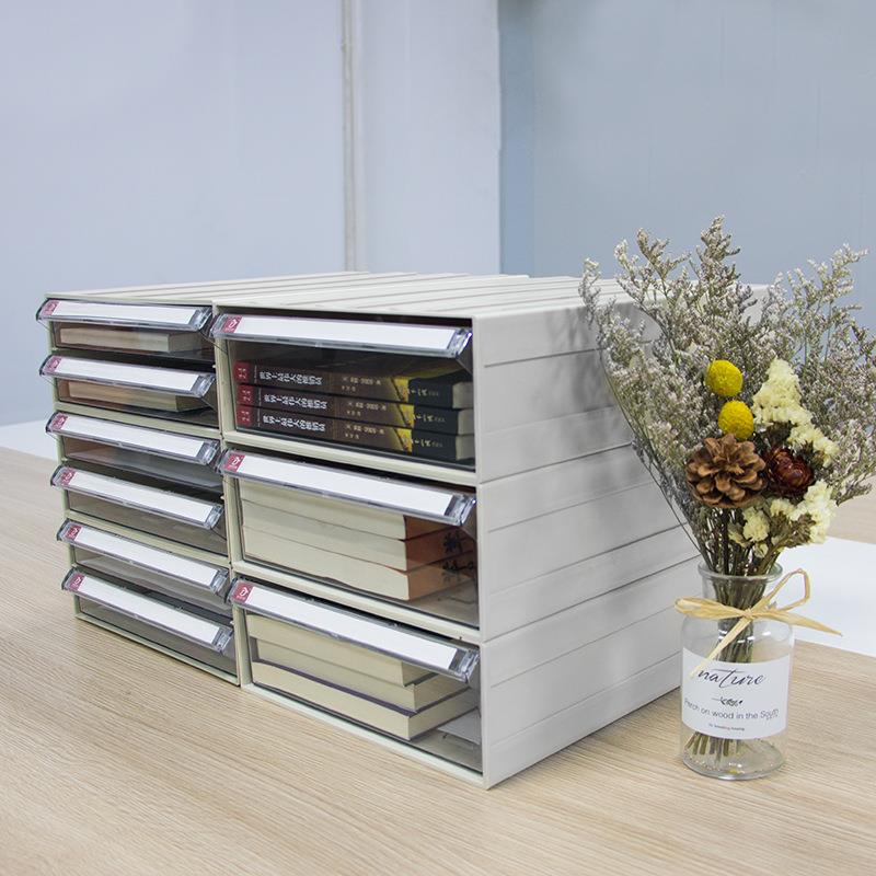 A4会计凭证塑料透明档案盒抽屉文件收纳加厚组合办公资料盒包邮