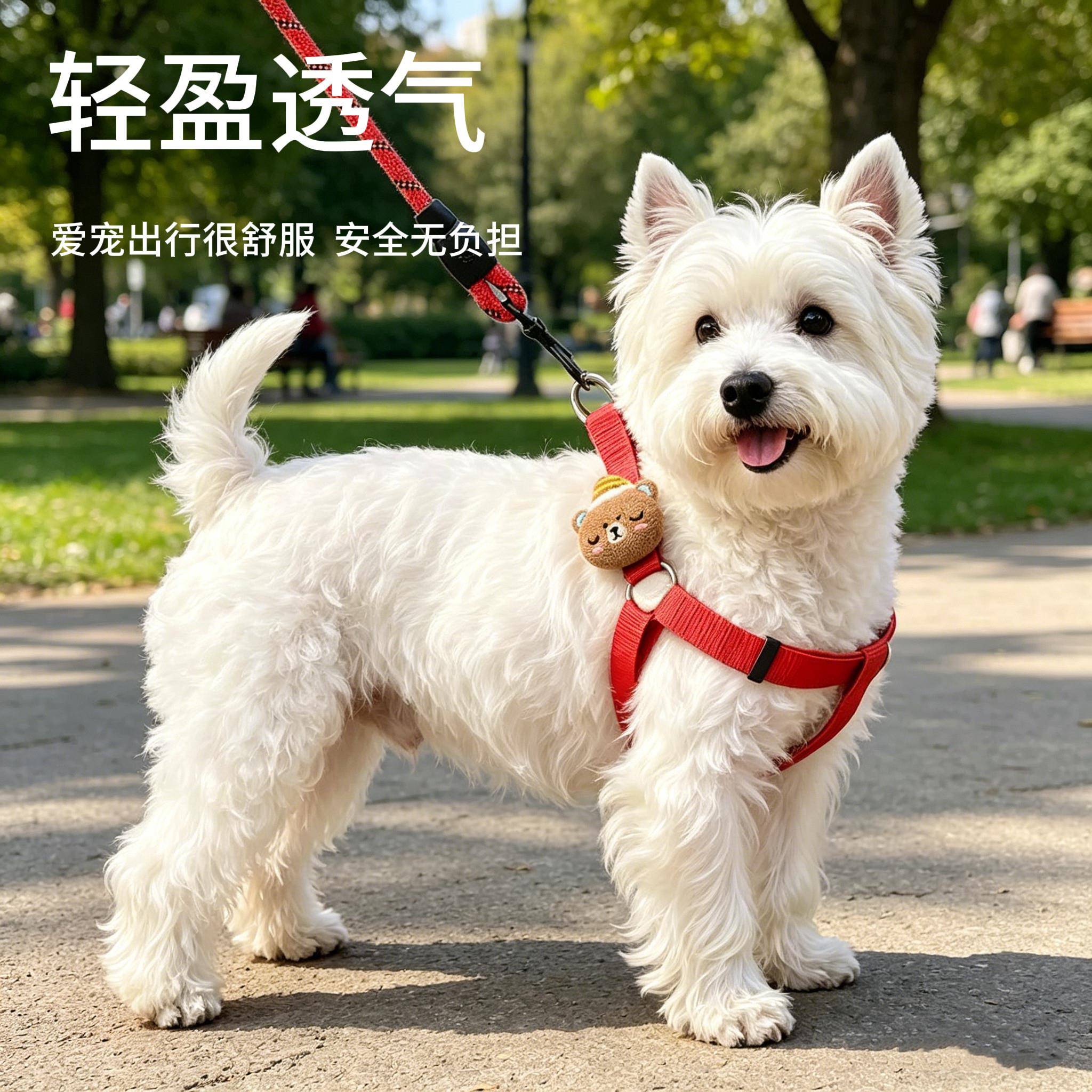 狗狗背心式自动伸缩牵引绳加长防挣脱宠物泰迪中小型犬猫咪遛狗绳